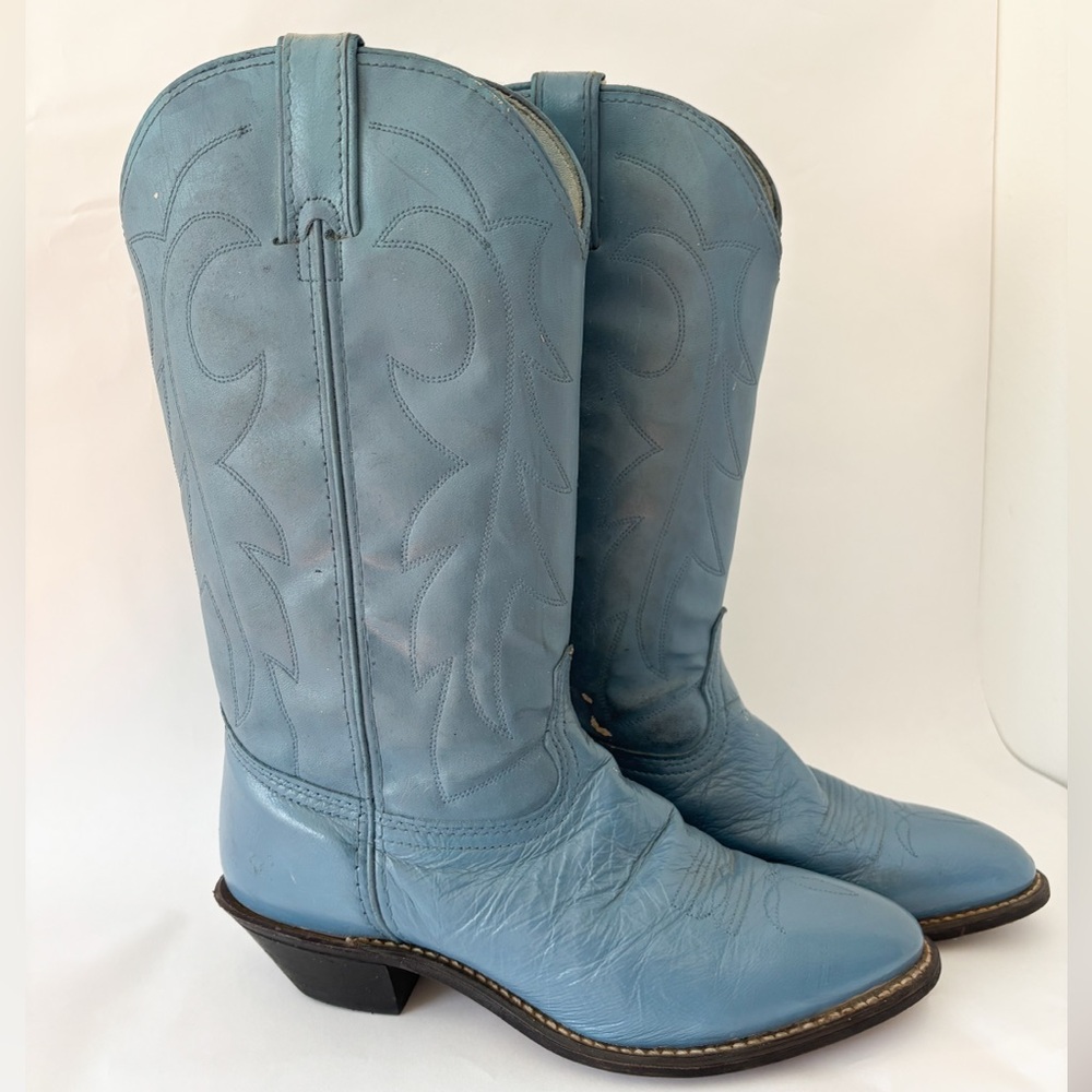 Vintage Rodeo drive baby blue cowgirl boots size 7.5
